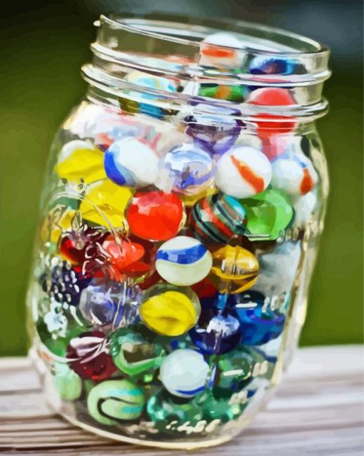 Aesthetic Colorful Marbles paint by numbers