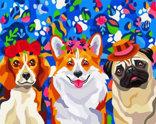 Aesthetic Cute Dogs paint by numbers