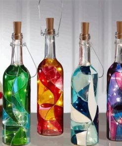 Aesthetic Glass Bottles paint by number