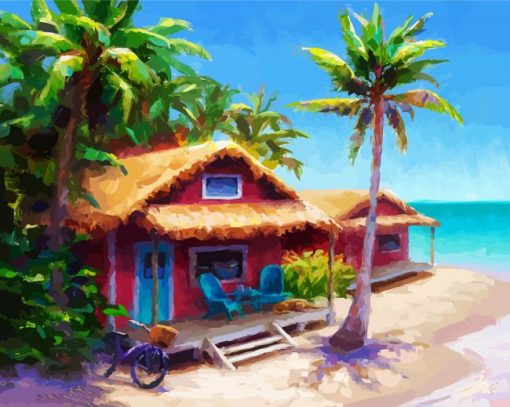 Aesthetic Hawaii Shack paint by number