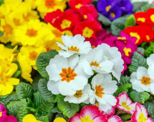 Aesthetic Primroses paint by numbers