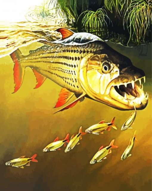 Aesthetic Tigerfish paint by number