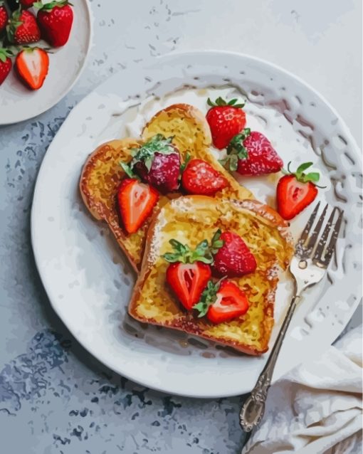 Aesthetic Toast Illustration Food paint by numbers