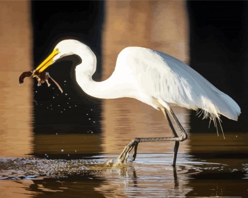 Aesthetic White Egret paint by number