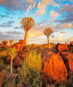 Aloe Dichtoma Trees Nambia paint by numbers