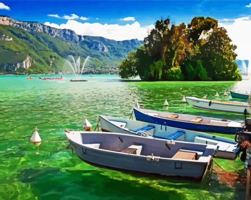 Annecy Lake paint by numbers