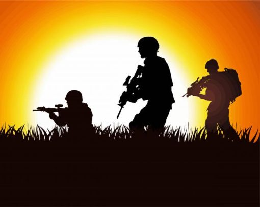 Army Silhouette paint by numbers