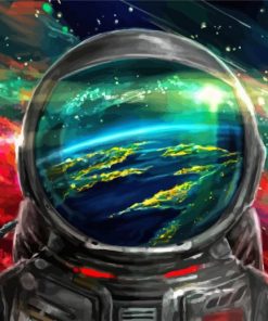 Astronaut In Space Illustration paint by number