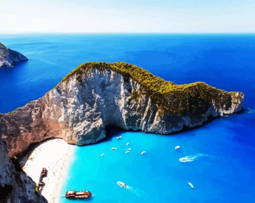 Beautiful Navagio Zakynthos paint by numbers