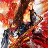 Beautiful Saxophone Player paint by number