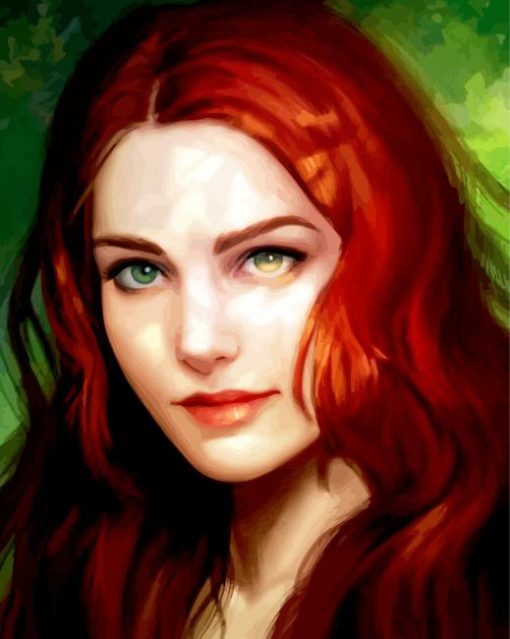 Beautiful Redhead Lady paint by numbers