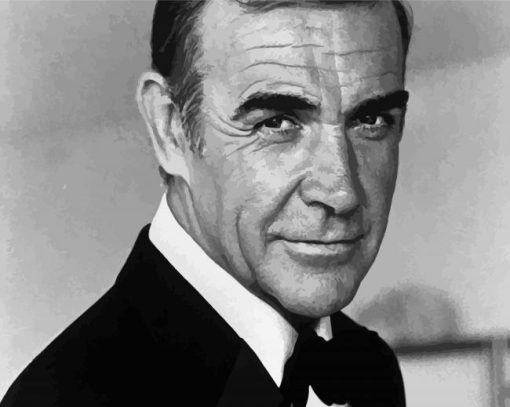 Black And White Sean Connery James Bond paint by numbers