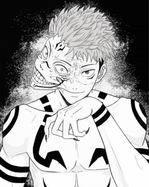 Black And White Ryomen Anime paint by numbers