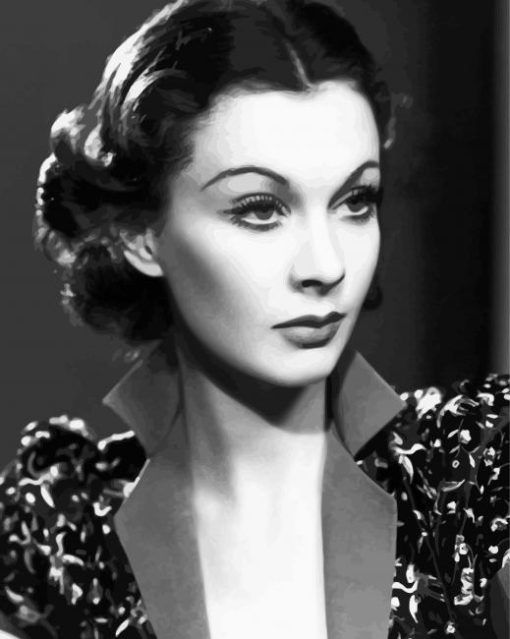 Black And White Vivien Leigh paint by numbers