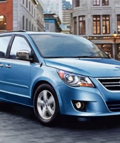 Blue Volkswagen Routan paint by numbers