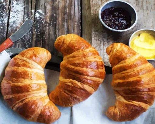 Breakfast Croissant paint by numbers