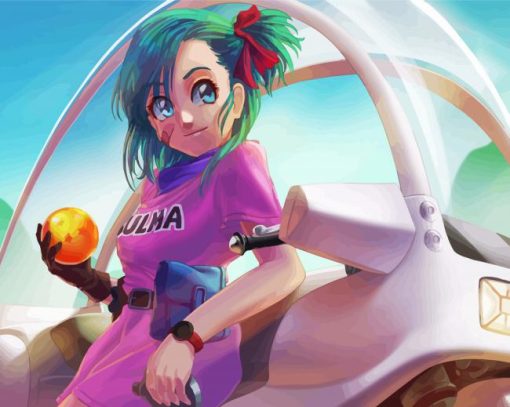 Bulma Dragon Ball paint by numbers