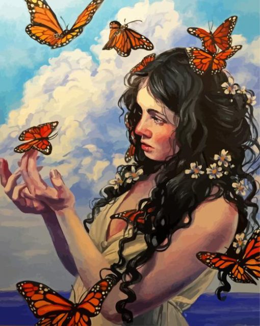 Butterfly Woman paint by number