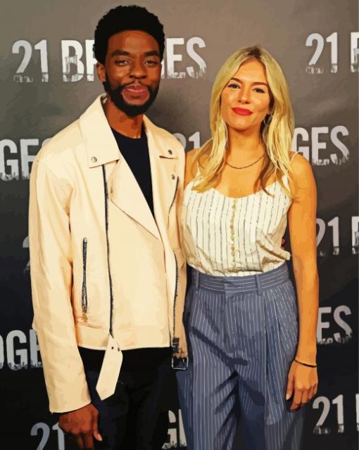 Chadwick Boseman And Sienna Miller paint by numbers