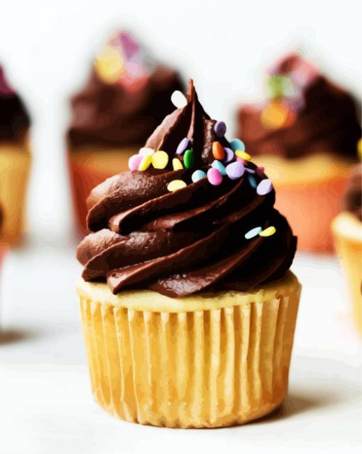 Chocolate Cupcakes paint by numbers