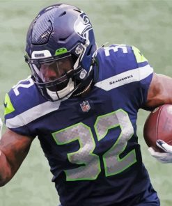 Chris Carson Seahawks Player paint by number