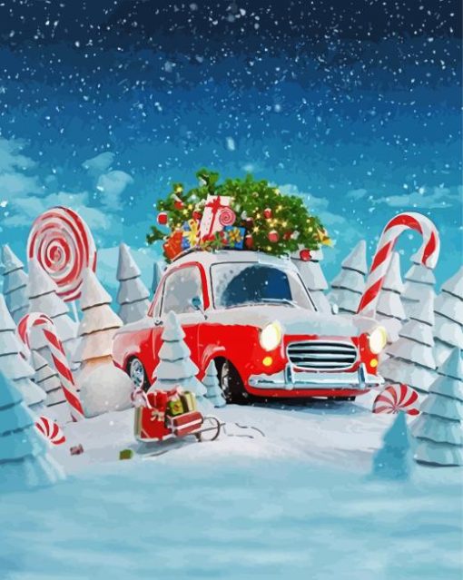 Christmas Car paint by numbers