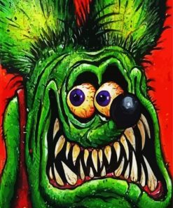 Closs Up Rat Fink paint by number