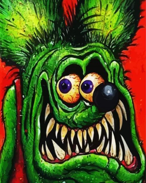 Closs Up Rat Fink paint by number