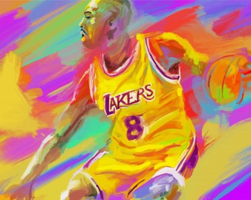 Colorful Abstract Kobe Bryant paint by number