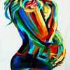 Colorful Pregnant Ladypaint by numbers