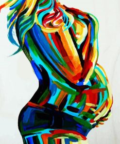 Colorful Pregnant Ladypaint by numbers