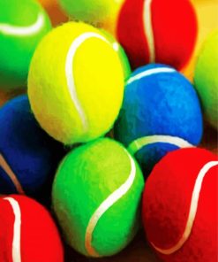 Colorful Tennis Balls paint by numbers