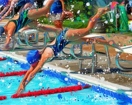 Competitive Swimming paint by numbers