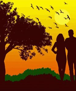 Couple Silhouette paint by numbers