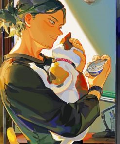 Cool Aizawa And His Cat paint by number