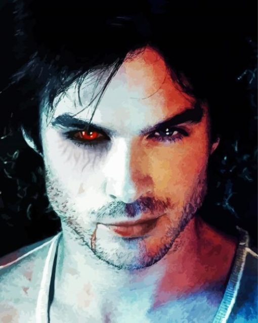 Damon Salvatore Vampir paint by numbers