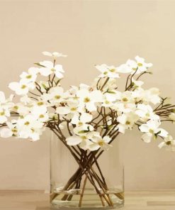 Dogwood Glass Vase paint by numbers