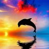 Dolphin Silhouette paint by numbers