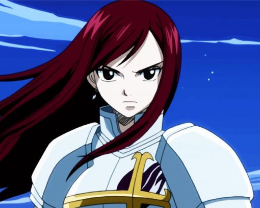 Erza Scarlet Fairy Tail paint by numbers