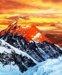 Everest Mountain At Sunset paint by numbers