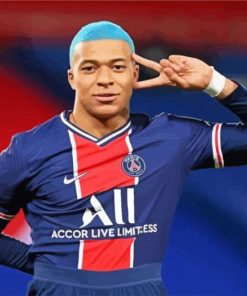 Footballer Kylian Mbappe paint by numbers