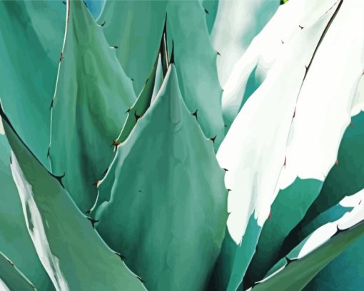 Green Agave With Horns paint by numbers