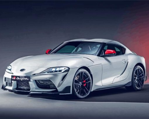 Grey Toyota Gr Supra paint by numbers