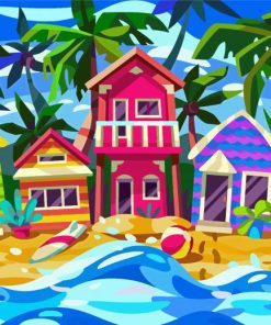 Hawaian Houses paint by numbers