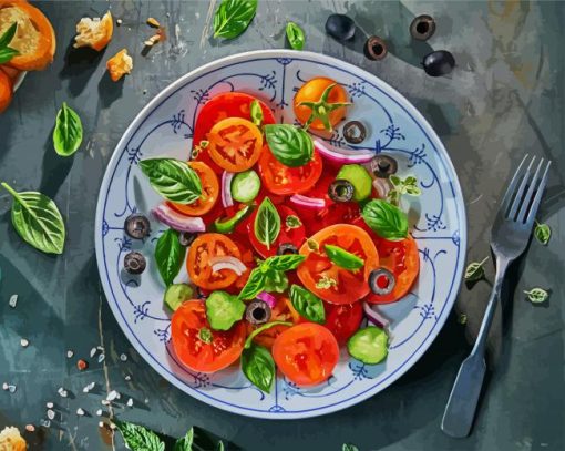 Healthy Salad paint by numbers