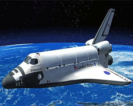 Illustration Space Shuttle paint by numbers