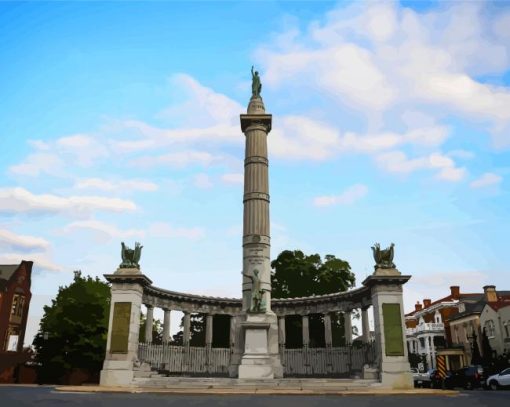 Jefferson Davis Monument Richmond paint by number