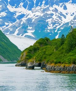 Kenai Fjords Alaska paint by number