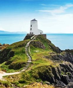 Lighthouse Anglesey paint by number