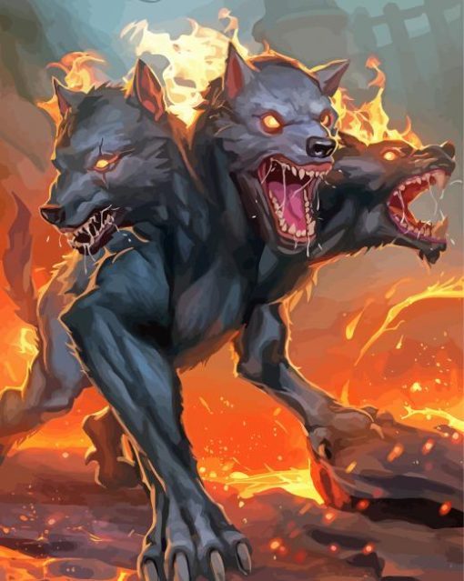 Mad Black Cerberus paint by number